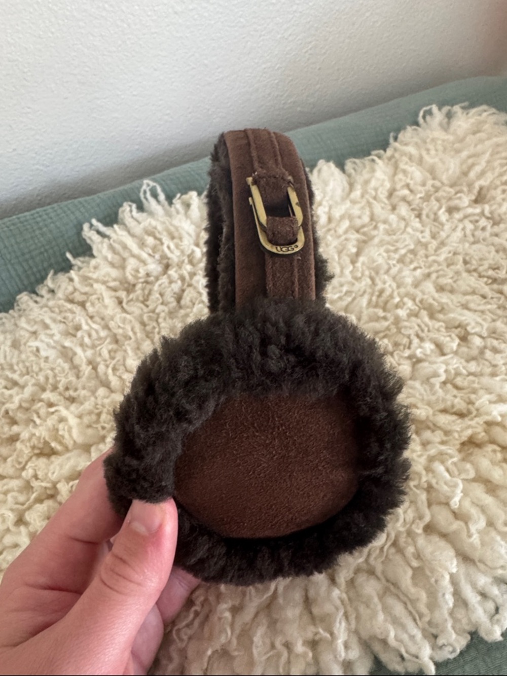 UGG Dark Brown Shearling Earmuffs